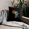 Africa Premium Throw Pillow - Africa Countries Map on Plain Black