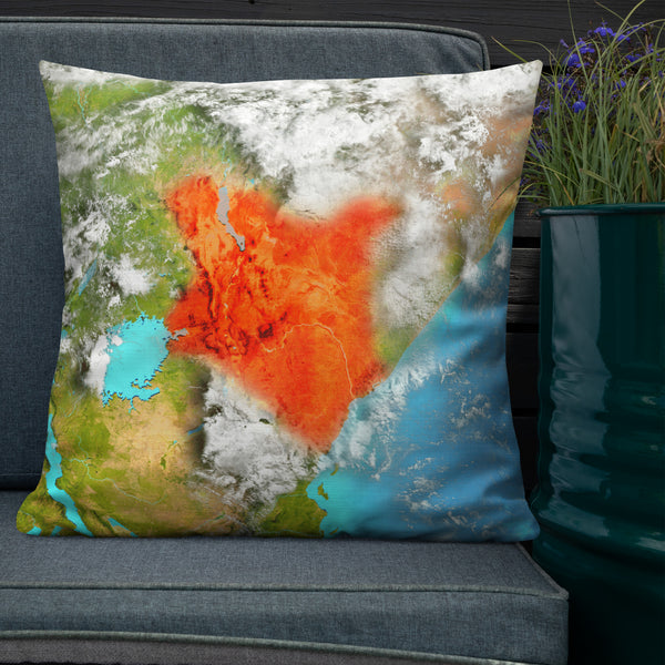 Kenya Throw Pillow - Aerial View of Kenya