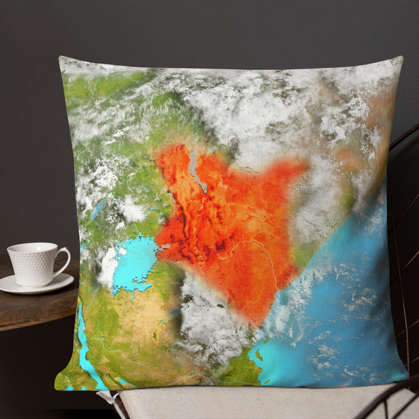 Kenya Throw Pillow - Aerial View of Kenya