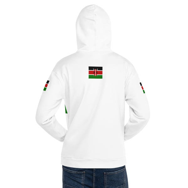 Kenyan Flag Unisex Hoodie - White