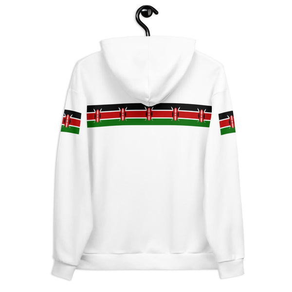 Kenya Flag Unisex Hoodie - Kenyan flag strip on White