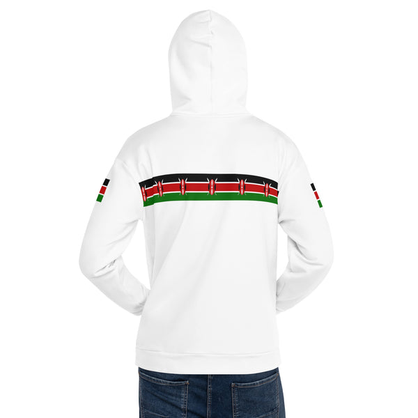 Kenya Flag Unisex Hoodie - Kenyan flag strip on White