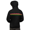 Kenya Flag Unisex Hoodie - Kenyan Flag Strip On Black