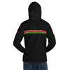 Kenya Flag Unisex Hoodie - Kenyan Flag Strip On Black