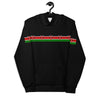 Kenya Flag Unisex Hoodie - Kenyan Flag Strip On Black
