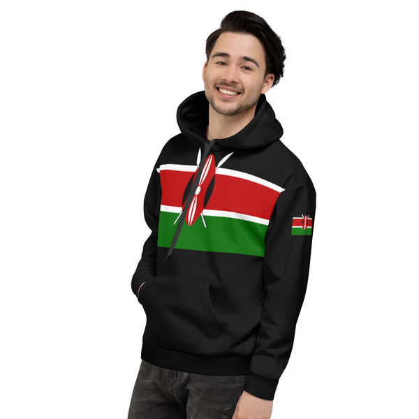 Kenyan Flag Unisex Hoodie - Black