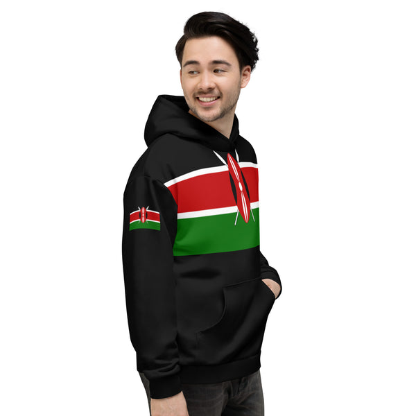 Kenyan Flag Unisex Hoodie - Black