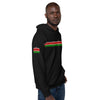 Kenya Flag Unisex Hoodie - Kenyan Flag Strip On Black