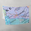 Kenya Premium Throw Blanket - Kenya Map (Blue)
