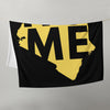 Kenya Premium Throw Blanket- Kenya Yellow Map, on Plain Black