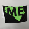 Kenya Premium Throw Blanket- Kenya Grass Green Map, on Plain Black