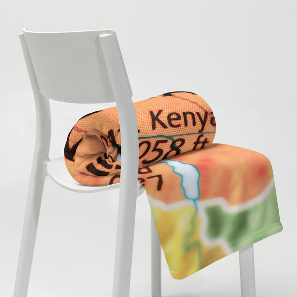 Kenya Throw Blanket - Kenya Map