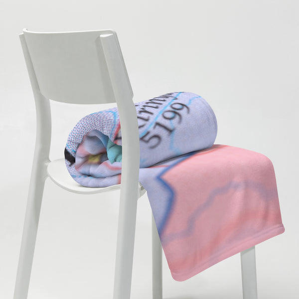 Kenya Premium Throw Blanket - Kenya Map (Blue)