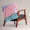 Kenya Premium Throw Blanket - Kenya Map (Blue)