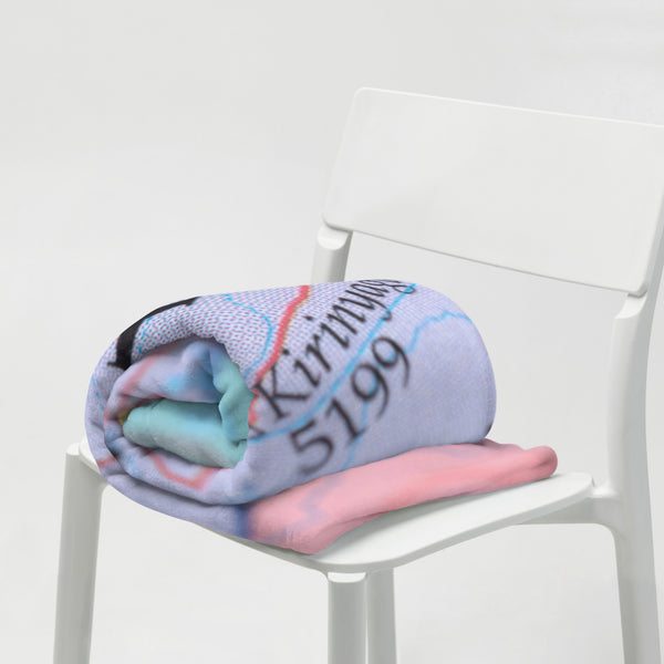 Kenya Premium Throw Blanket - Kenya Map (Blue)