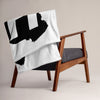 Kenya Premium Throw Blanket - Kenya Black Map, on White