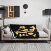 Kenya Premium Throw Blanket- Kenya Yellow Map, on Plain Black