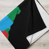 Africa Premium Throw Blanket - African Countries Map, on plain black