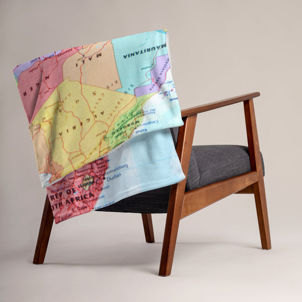 Africa Premium Throw Blanket - African Map
