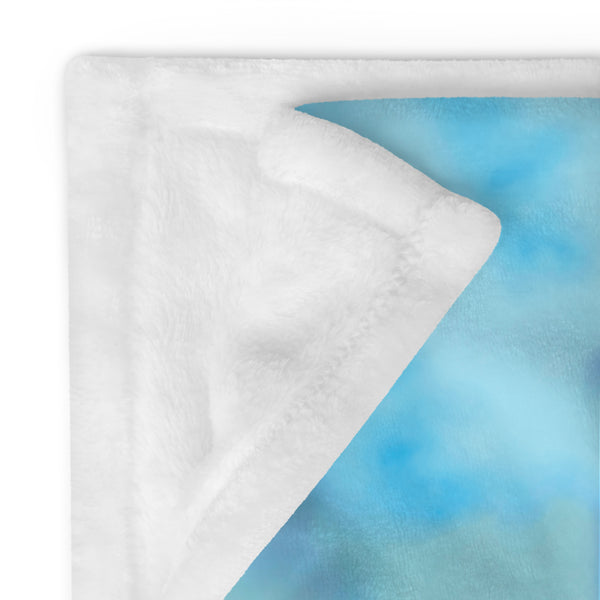 Kenya Premium Throw Blanket - Kenya Map (Blue)