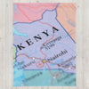 Kenya Premium Throw Blanket - Kenya Map (Blue)