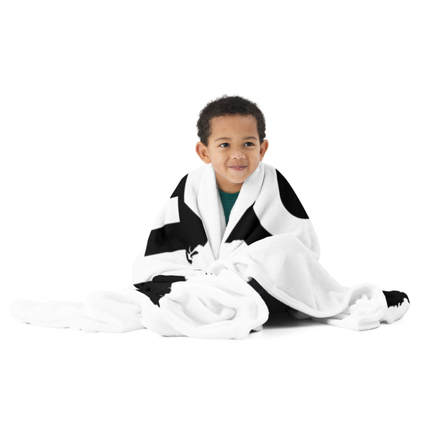 Kenya Premium Throw Blanket - Kenya Black Map, on White