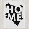 Kenya Premium Throw Blanket - Kenya Black Map, on White