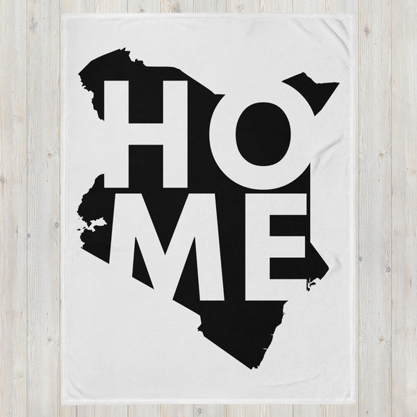 Kenya Premium Throw Blanket - Kenya Black Map, on White