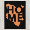 Kenya Premium Throw Blanket- Kenya Orange Map, on Plain Black