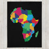Africa Premium Throw Blanket - African Countries Map, on plain black