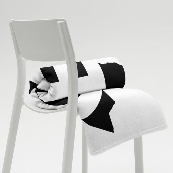 Kenya Premium Throw Blanket - Kenya Black Map, on White