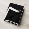 Kenya Premium Throw Blanket- Kenya Grass Green Map, on Plain Black