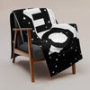 Kenya Premium Throw Blanket - Kenya White Map, on Starry Black Print