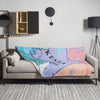 Kenya Premium Throw Blanket - Kenya Map (Blue)