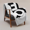 Kenya Premium Throw Blanket - Kenya Black Map, on White