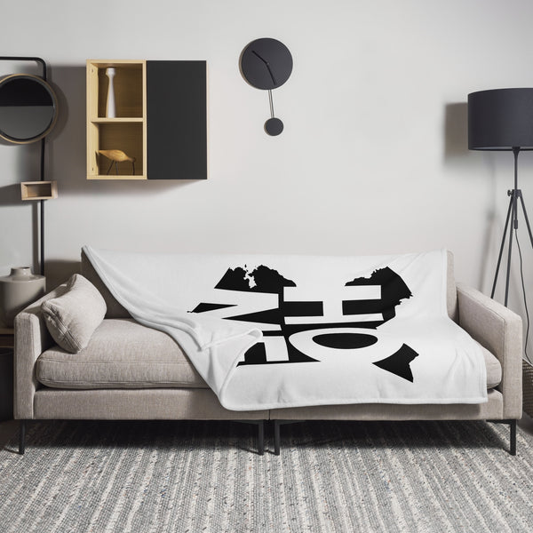 Kenya Premium Throw Blanket - Kenya Black Map, on White