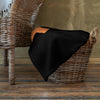 Kenya Premium Throw Blanket- Kenya Orange Map, on Plain Black