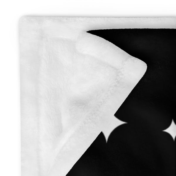 Kenya Premium Throw Blanket - Kenya White Map, on Starry Black Print