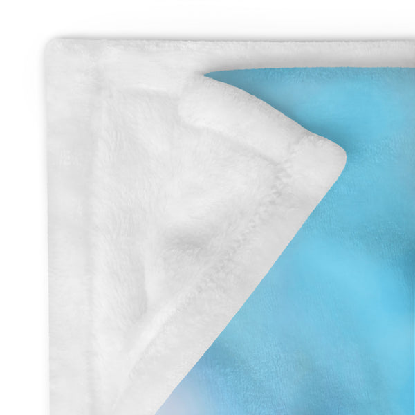 Kenya Premium Throw Blanket - Kenya Map (Blue)
