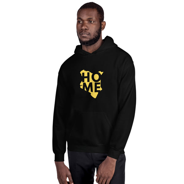 Kenya Unisex Hoodie - Yellow Home, Kenyan Map
