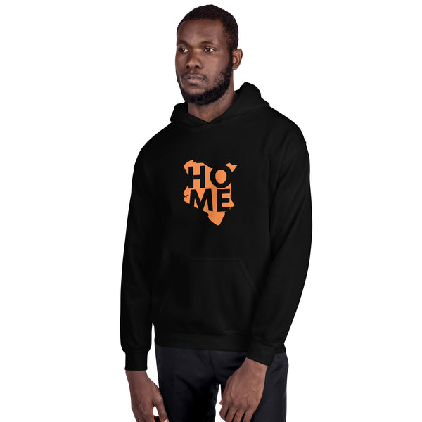 Kenya Unisex Hoodie - Orange Home, Kenyan Map