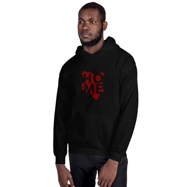 Kenya Unisex Hoodie - Maroon Home, Kenyan Map