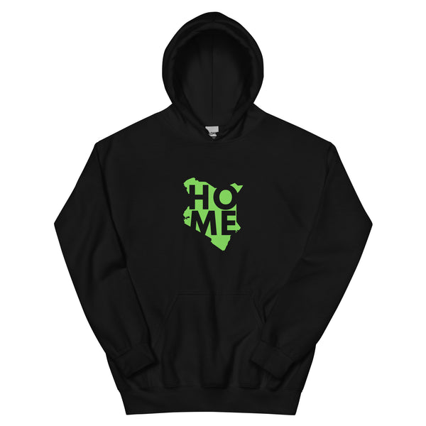 Kenya Unisex Hoodie - Grass Green Home, Kenyan Map