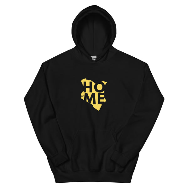 Kenya Unisex Hoodie - Yellow Home, Kenyan Map
