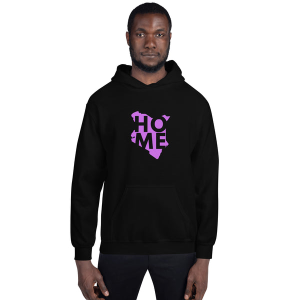 Kenya Unisex Hoodie - Magenta Home, Kenyan Map