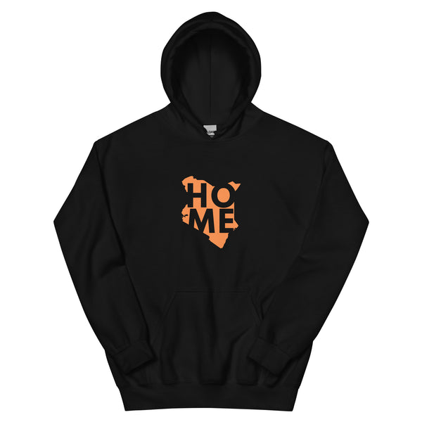 Kenya Unisex Hoodie - Orange Home, Kenyan Map