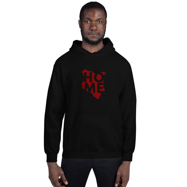 Kenya Unisex Hoodie - Maroon Home, Kenyan Map