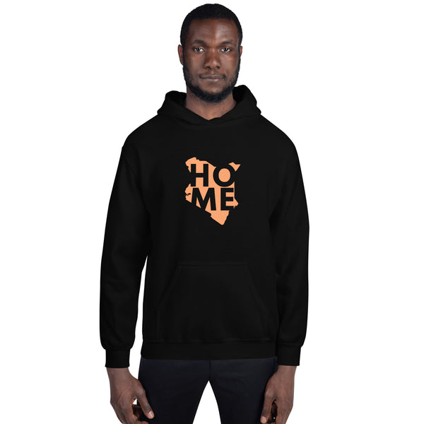 Kenya Unisex Hoodie - Orange Home, Kenyan Map