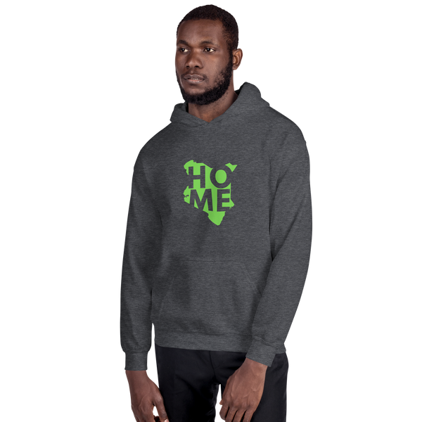 Kenya Unisex Hoodie - Grass Green Home, Kenyan Map
