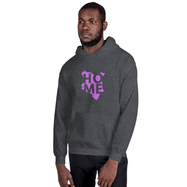 Kenya Unisex Hoodie - Magenta Home, Kenyan Map